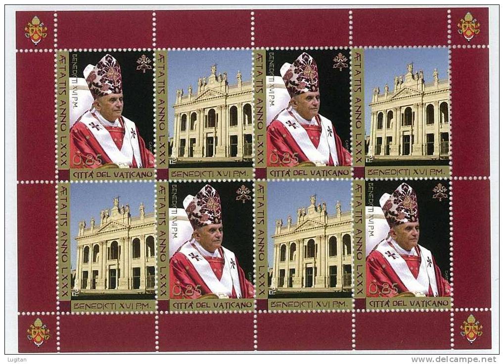 Filatelia - ANNO 2007 - 3 FOGLIETTI - GENETLIACO SUA SANTITA' PAPA BENEDETTO XVI° - CITTA' DEL VATICANO - VATICAN CITY - Unused Stamps