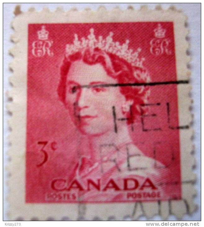 Canada 1953 Queen Elizabeth II 3c - Used - Gebruikt