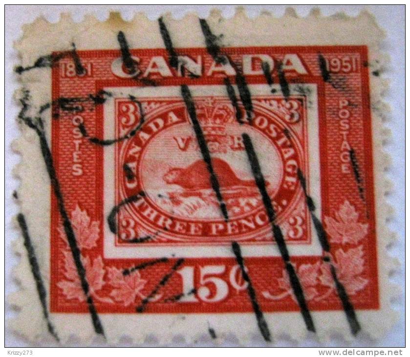 Canada 1951 Centenary Of First Postage Stamp In Canada 15c - Used - Used Stamps