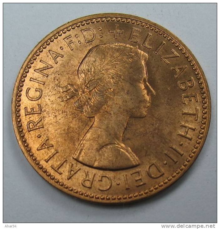 UK GREAT BRITAIN  ENGLAND TEMPLATE LISTING  HALF 0.5 1/2 PENNY 1966 RED  CHOICE UNC COIN. I GIVE  COINS AS GIFTS. - C. 1/2 Penny