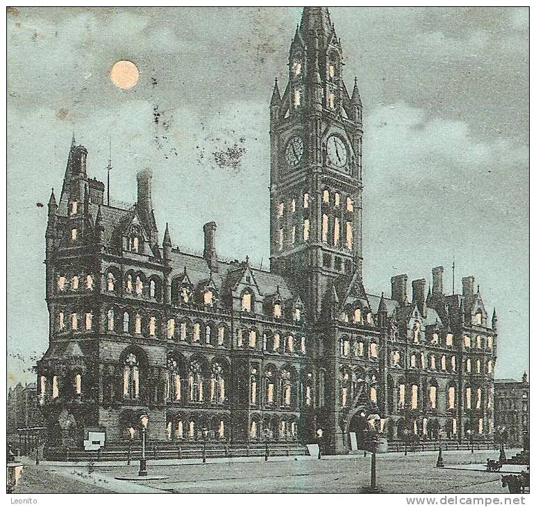 Manchester By Night To Langnau BE Stamp ! 1900 - Manchester
