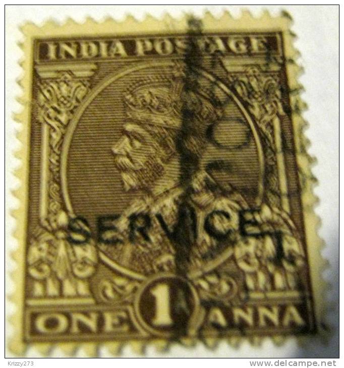 India 1911 King George V 1 Anna Overstamped Service - Used - Sonstige & Ohne Zuordnung