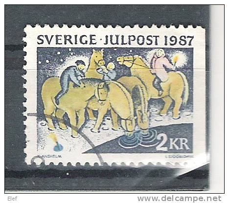 SVERIGE / SUEDE / SWEDEN, 1987: Julpost; Cheval / Horse ; Obl ; 2 KR - Gebruikt