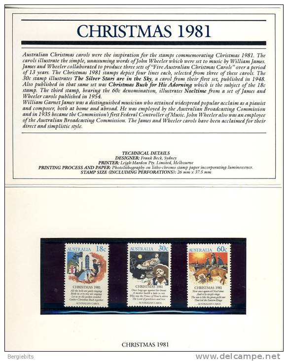 1981 Australia Xmas Complete Post Office Presentation Pack - Presentation Packs