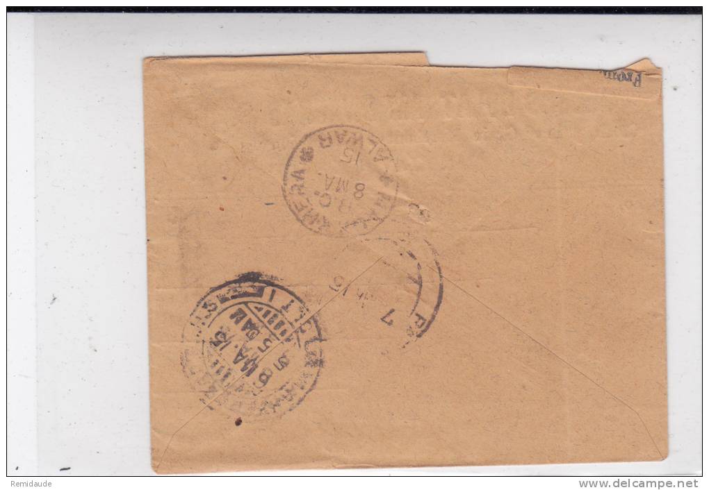 INDIA - 1915 - RARE ENVELOPPE COMMERCIALE Non TIMBREE Avec TAXE De 1 ANNA De MADHAVPURA - 1911-35 Koning George V