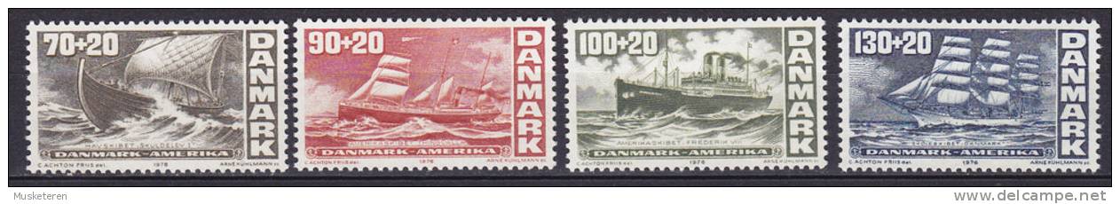 Denmark 1976 Mi. 611-14 Unabhängigkeit Der Vereinten Staaten American Independence Ships Schiffe Complete Set MNH** - Neufs