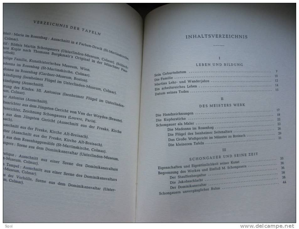 Martin Schongauer  1453?  1491 Von Lucien Blum Colmarer Kupferstecher Und Maler Alsatia Colmar 1958 - Peinture & Sculpture