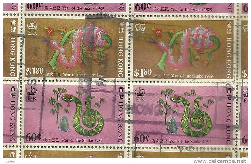 Hong Kong Oblitérés/cancelled, Yvert &Tellier N° 547 & 549  "1989 Année Du Serpent" - Used Stamps