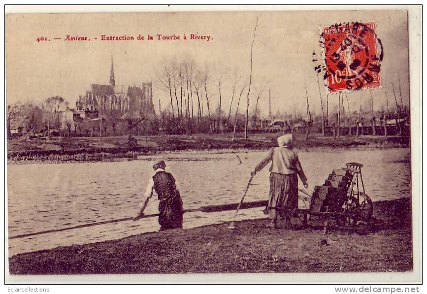 Amiens     .80 ... Extraction De La Tourbe A Rivery   (Voir Scan) - Amiens