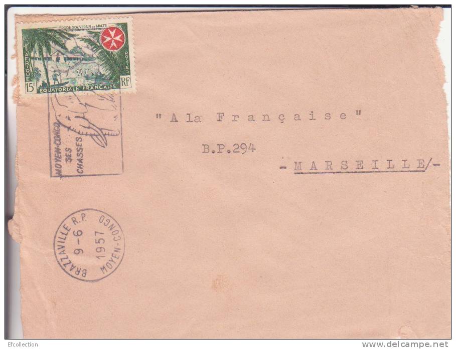 Congo,Brazzaville,1957,Af Rique  Equatoriale Française,lettre,Colonies ,ordre  De Malte Et Lutte Contre La Lépre N°237 - Sonstige & Ohne Zuordnung