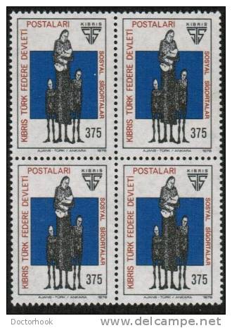 TURKEY--NORTHERN CYPRUS   Scott #  52-4**  VF MINT NH Blk. Of 4 - Nuovi