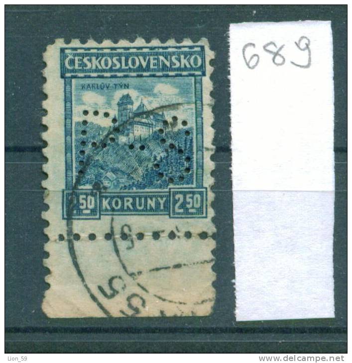 25K689 // - P..S -  Perfin Perfores Perforiert Perforati Perforadas Czechoslovakia Tchecoslovaquie Tschechoslowakei - Perforiert/Gezähnt