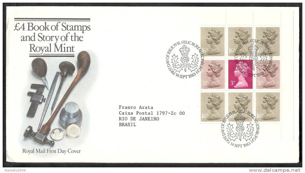 1983 GB FDC BOOK OF STAMPS AND STORY OF THE ROYAL MINT - 006 - 1981-1990 Decimal Issues
