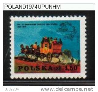 POLAND 1974 100 YEARS OF UNIVERSAL POSTAL UNION UPU NHM Horses Stagecoach - Stage-Coaches