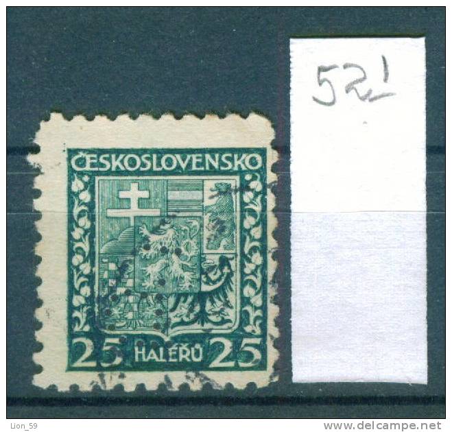 25K521 //  - P - Czechoslovakia Tchecoslovaquie Tschechoslowakei Perfin Perfores Perforiert Perforati Perforadas - Perfins