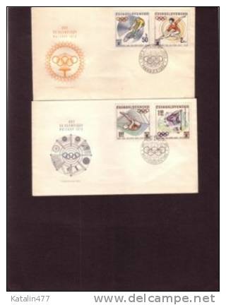 Czechoslovakia,. 1972.Olympic Games  In Munich,  Set  On FDC - FDC