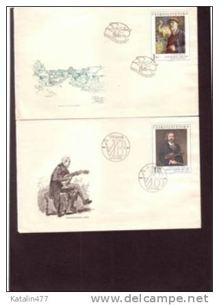 Czechoslovakia,. 1974.paintings, Modern Art,  Set  On FDC - FDC