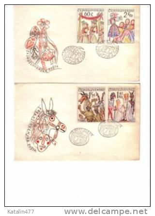 Czechoslovakia,. 1975.Folklore  Set  On FDC - FDC