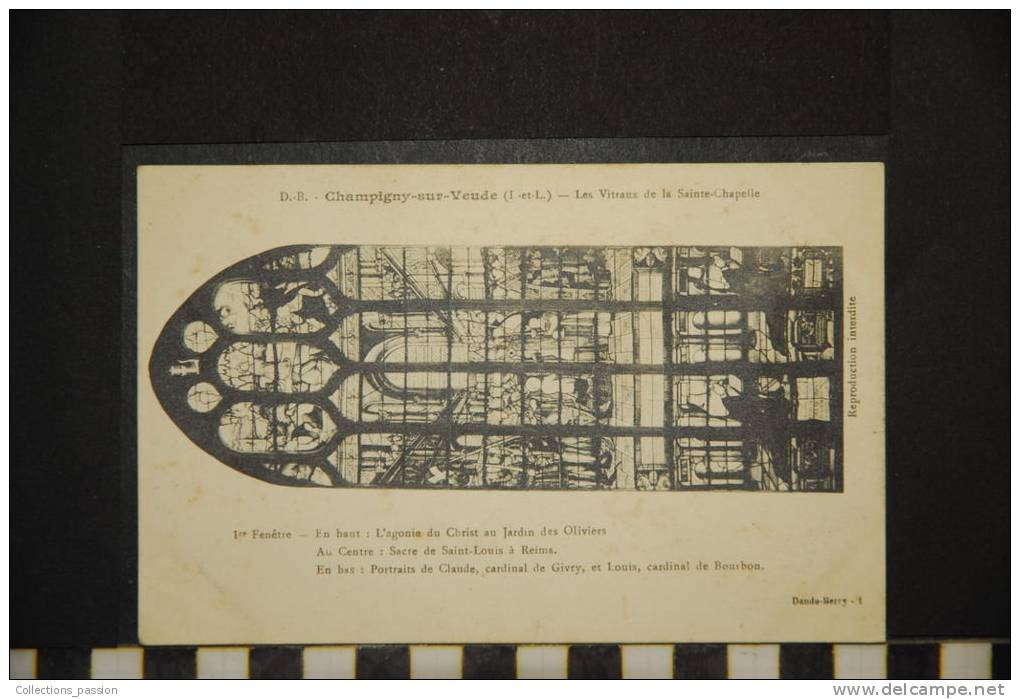 CHAMPIGNY SUR VEUDE LES VITRAUX DE LA SAINTE CHAPELLE 1 ERE FENETRE - Champigny-sur-Veude