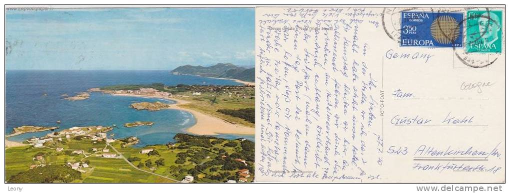 CPSM 10X15 D´ESPAGNE - PLAYAS De ISLA Y NOIA ( Vista Aerea) 1970 - La Coruña