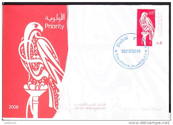 B)2008 UNITED ARAB EMIRATES FDC BIRD/EAGLE POSTROAD - Emirati Arabi Uniti
