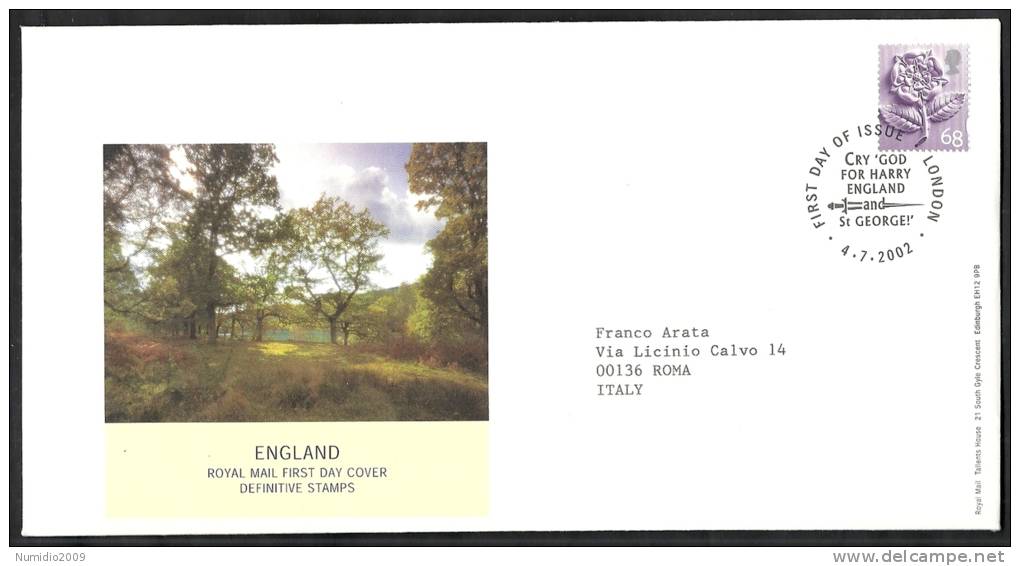 2002 GB FDC NEW DEFINITIVE STAMPS 68 P 4.7.2002 - 004 - 2001-2010 Em. Décimales