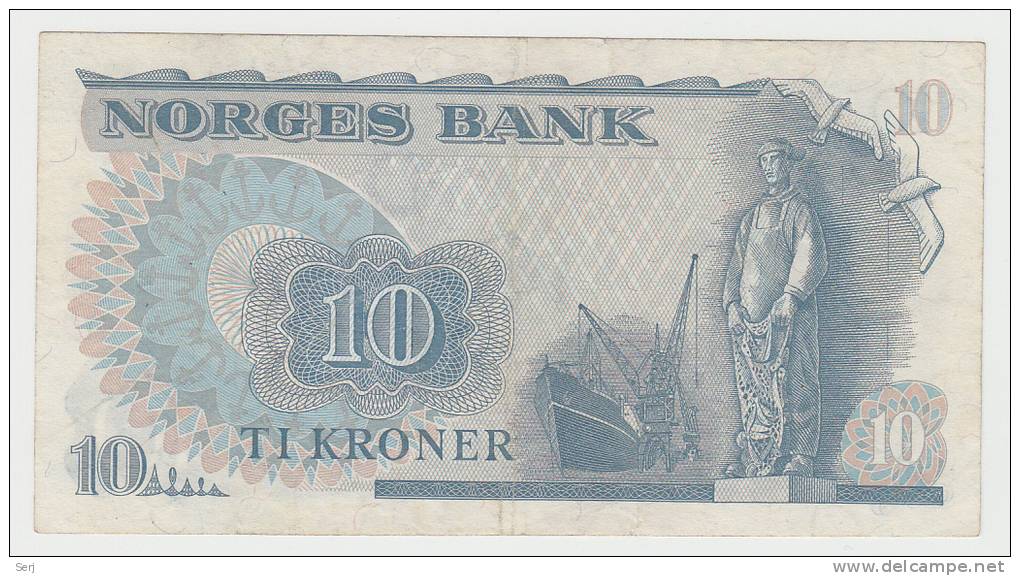 Norway 10 Kroner 1975 VF++ Banknote P 36b  36 B - Norwegen