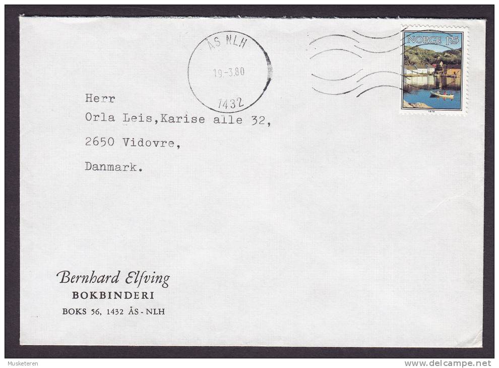 Norway BERNHARD ELFVING Bokbinderi  Deluxe ÅS NLH 1980 Cover To BRØNSHØJ Denmark - Lettres & Documents