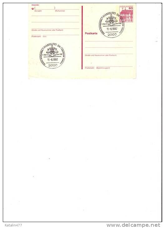 Deutschland - 1979..Schloss Rheydt With Nice Cancellation About Arbitration Congress,Hamburg  ,  Postal Stationary - Cartes Postales - Neuves