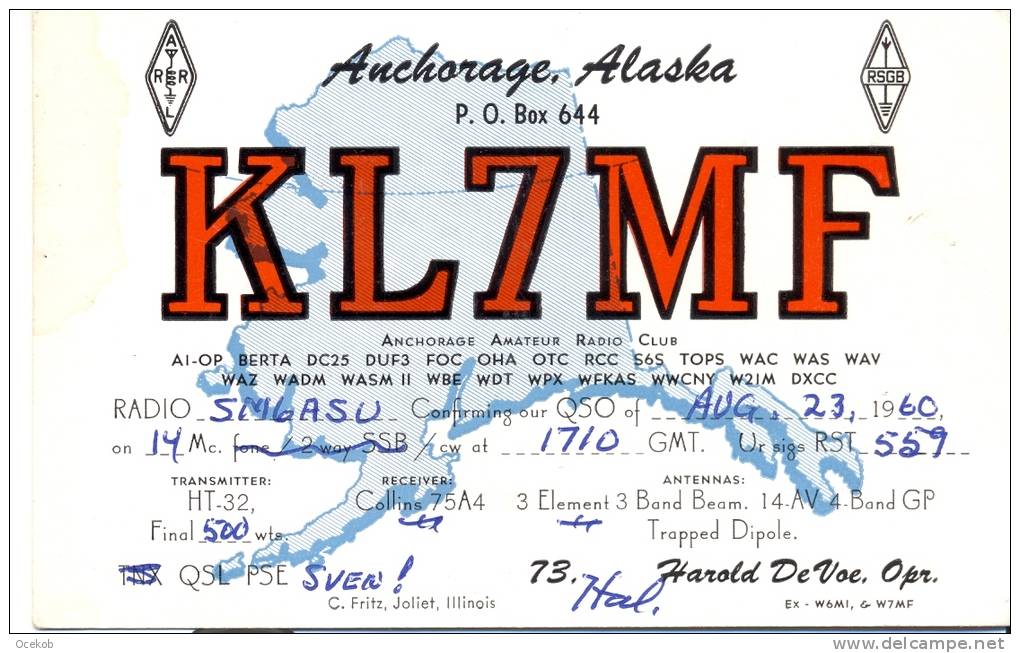 PK QSL - Anchorage Alaska - Radio 1960 - Other & Unclassified