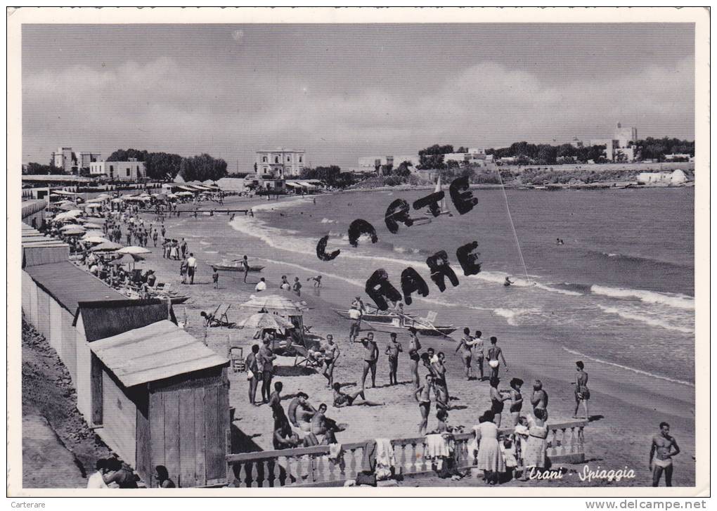 Italie,italia,puglia,pouilles, Barletta Andria Trani,TRANI SPIAGGIA,vue Animée,baraque En Bois,carte Photo - Trani