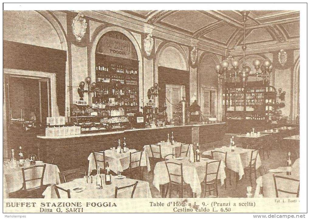 FOGGIA  -  BUFFET STAZIONE  Ditta G. Sarti   RIPRODUZIONE DA CARTOLINA D´EPOCA !!!!! - San Severo