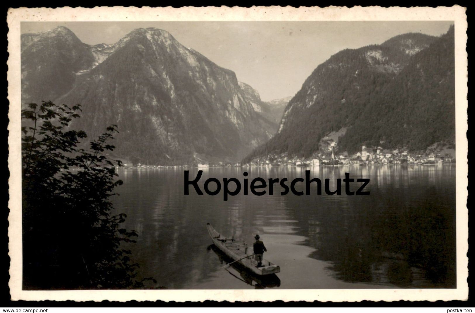 ALTE POSTKARTE HALLSTATT 1932 BOOT FISCHER Austria Haute Autriche Tracht Traditional Costume Folclorique Ansichtskarte - Hallstatt