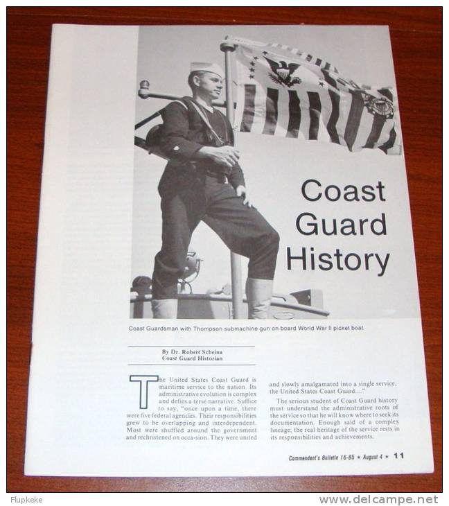 U.S. Coast Guard Commander´s Bulletin 16 August 1985 Coast Guard History - Verkehr