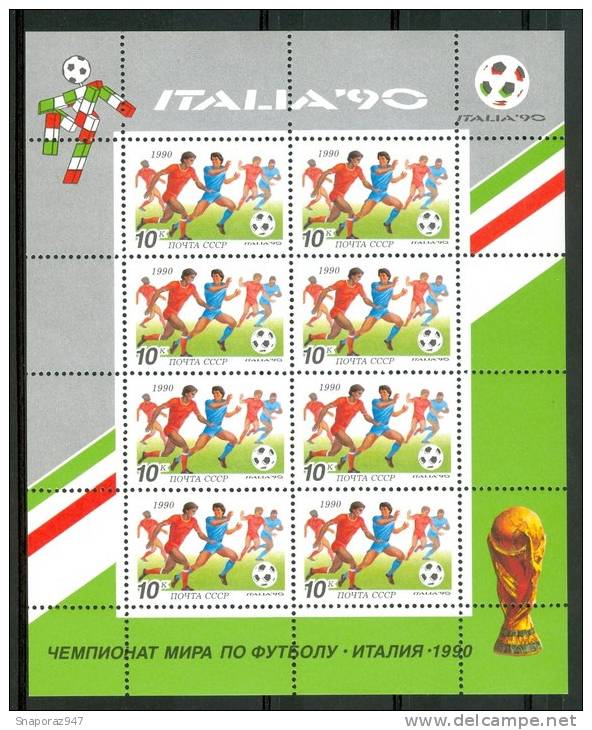 1990 Russia "Italia 90" Coppa Del Mondo World Cup Calcio Football Set 2 Block MNH** A111 - 1990 – Italy