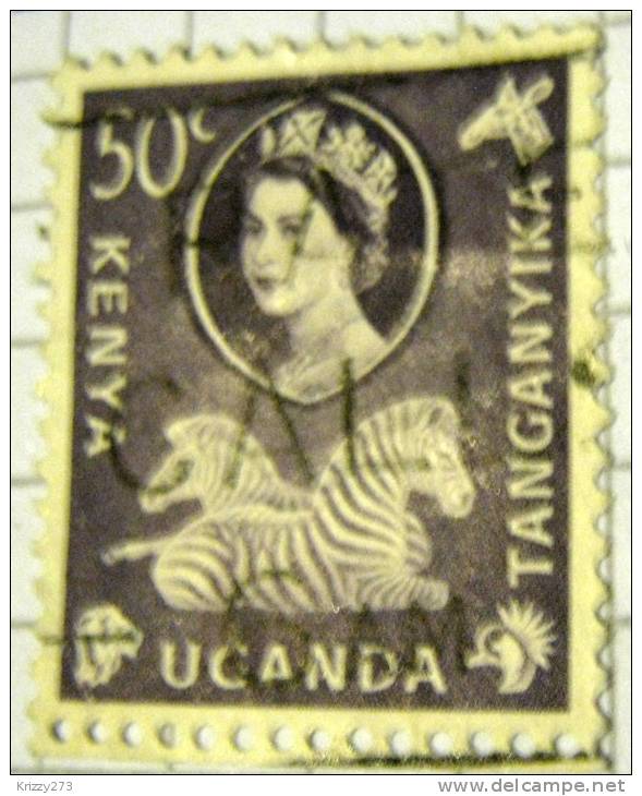 Kenya 1960 Queen Elizabeth II And Zebra 50c - Used - Kenya, Ouganda & Tanganyika