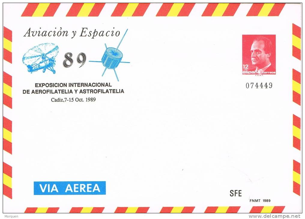 Entero Postal 12 Pts CADIZ 1989. Aviación Y Espacio.  Num 14 ** - 1931-....