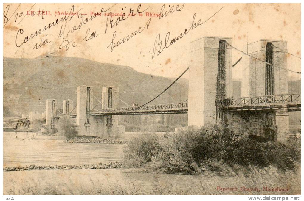 LE TEIL Pont Suspendu Sur Le Rhone - Le Teil