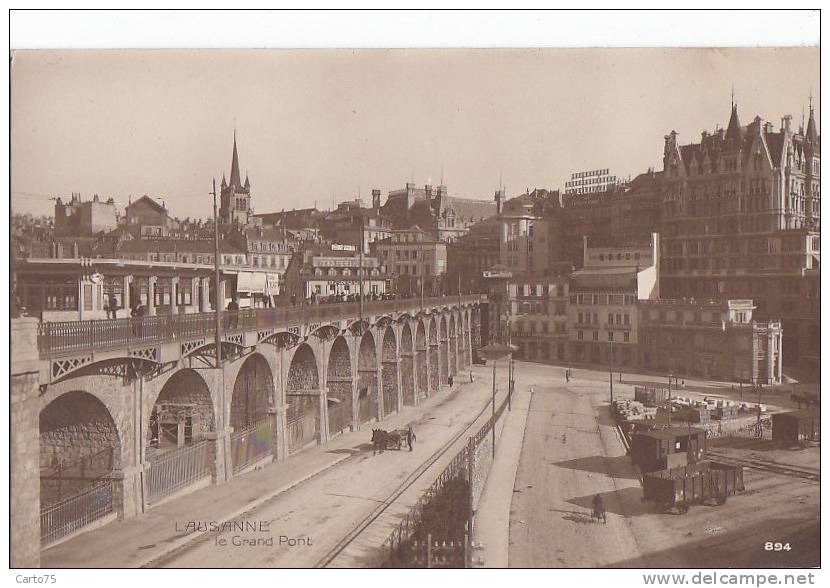 Suisse - Lausanne - Pont - Wagons Voie Ferrée - Editions Perrochet Et David La Chaux De Fonds - La Chaux