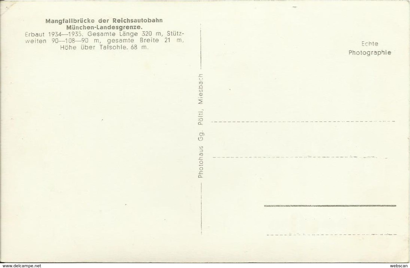 AK Reichsautobahn München - Landesgrenze Mangfallbrücke Weyarn ~1935 #05 - Miesbach