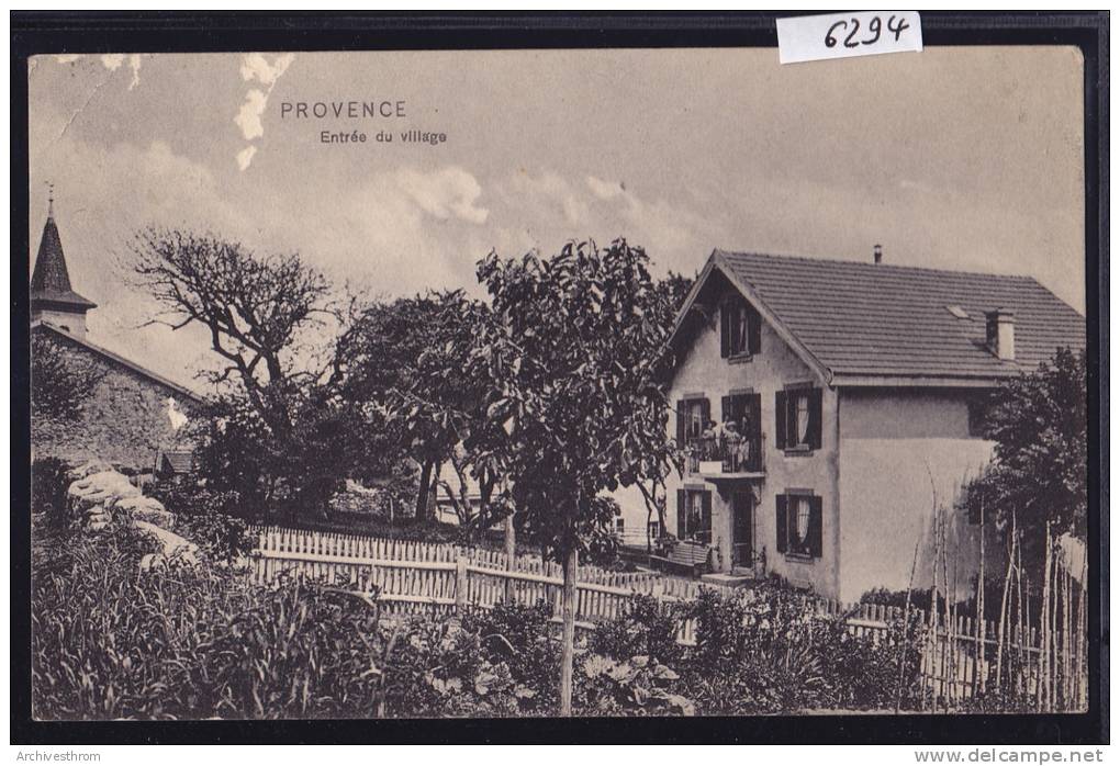 Provence (Vaud) - Entrée Du Village; Vers 1911 ; Pli Et Petits Manques Blancs Dans Le Ciel Au Coin G En Ht (scan) (6294) - Provence