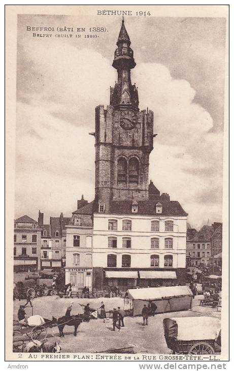 (XIX) Béthune 1914 - Entrée De La Rue Grosse Tête - Bethune