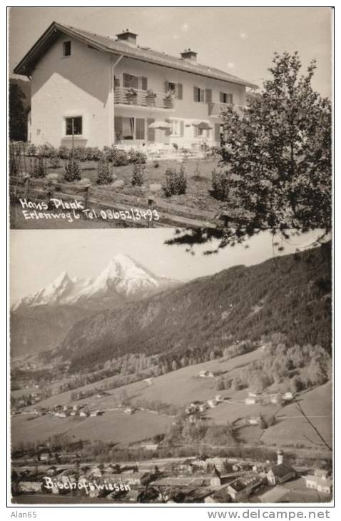 Bischofswiesen Germany, Village Scene, Haus Plenk, 1950s Vintage Real Photo Postcard - Bischofswiesen