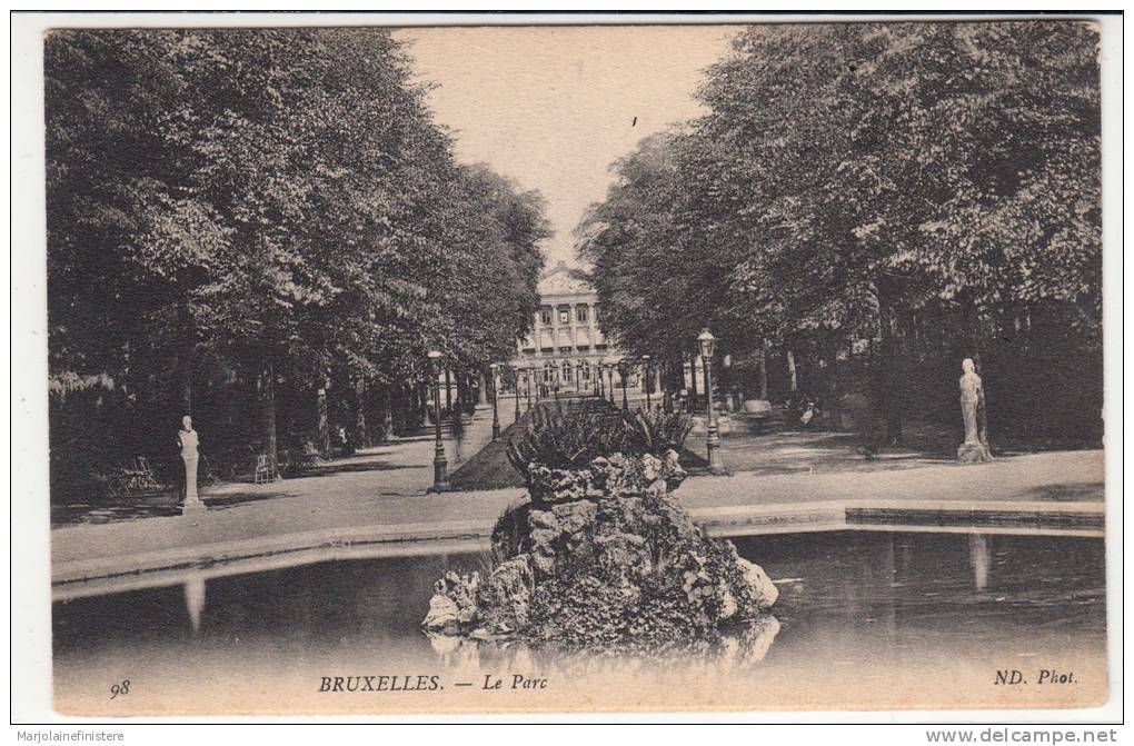 CPA - BRUXELLES. - Le Parc. Voyagée 1908. ND Phot. N° 98 - Forêts, Parcs, Jardins
