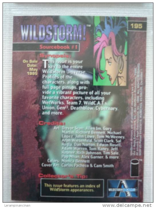 TRADING CARD WILDSTORM N° 195 SOURCEBOOK # 1  ON SALE DATE : MAY 1995 - Andere & Zonder Classificatie