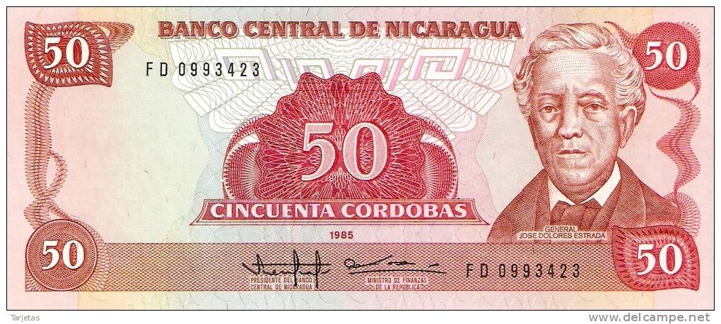 BILLETE DE NICARAGUA DE 50 CORDOBAS DEL AÑO 1985  (BANK NOTE) NUEVO SIN CIRCULAR - Nicaragua