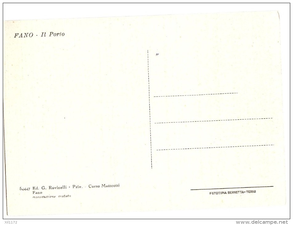 B891 Fano, Il Porto.Barque Animé. Non Circulé. Rovinelli 54447 - Fano