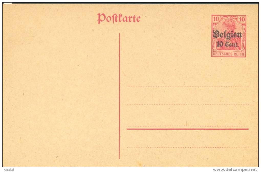 België Belgique Belgium Carte-postale Occupation Gouvernement Général 12 1917 MNH XX - Occupation Allemande