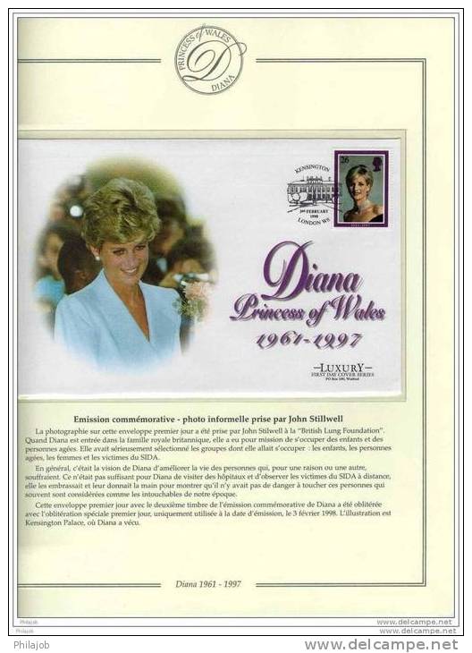 GB Lady Diana : 5 FDC Sur L'Emission Commemorative Officielle De Grande Bretagne - Beroemde Vrouwen