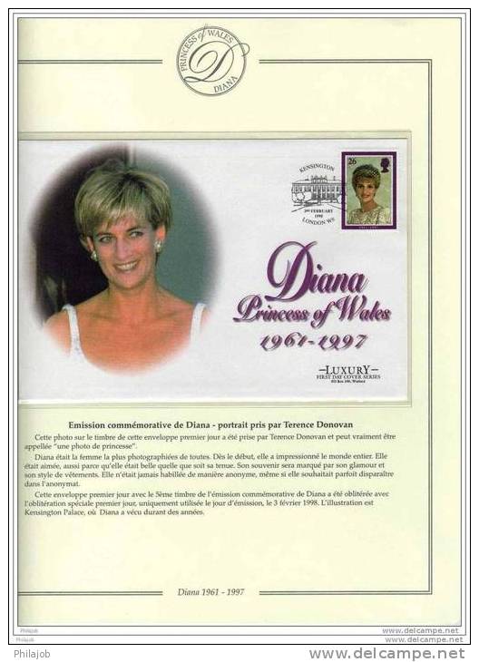 GB Lady Diana : 5 FDC Sur L'Emission Commemorative Officielle De Grande Bretagne - Femmes Célèbres